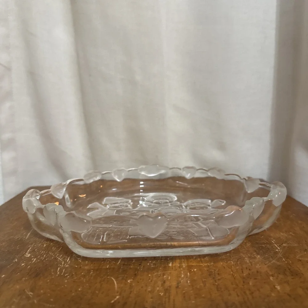 Vintage Mikasa Crystal Christmas Celebration Carolers Sweet Candy Dish‎ 8 1/4